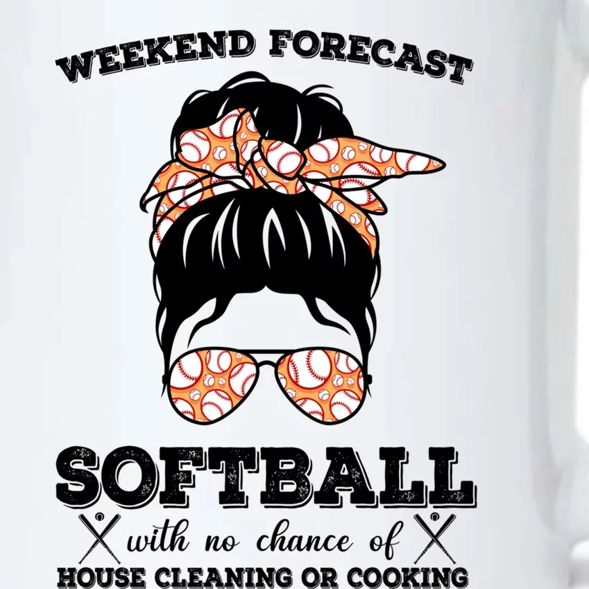 Weekend Forecast Softball With No Chance Of House Cleaning Cool Gift Black Color Changing Mug