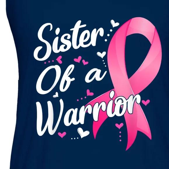 Womens Fighter Sister Of A Warrior Breast Cancer Fighting Ladies Essential Flowy Tank