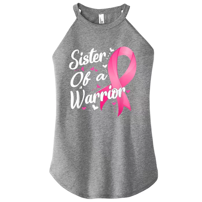 Womens Fighter Sister Of A Warrior Breast Cancer Fighting Women’s Perfect Tri Rocker Tank