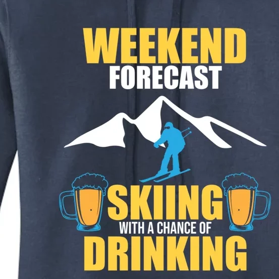 Weekend Forecast Skiing Snow Ski Expert Skier Lover Graphic Meaningful Gift Women's Pullover Hoodie