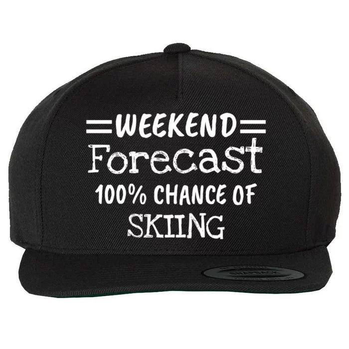 Weekend Forecast Skiing Gift Wool Snapback Cap