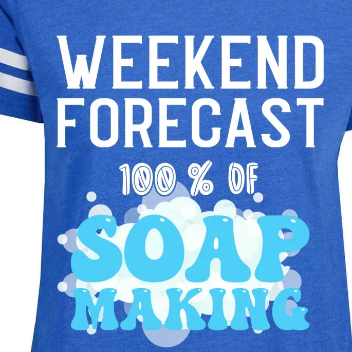 Weekend Forecast Soap Making Soap Maker Great Gift Enza Ladies Jersey Football T-Shirt