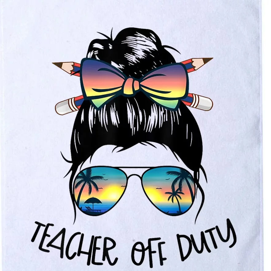 Womens Funny Summer End Of School Year Teacher Off Duty Platinum Collection Golf Towel