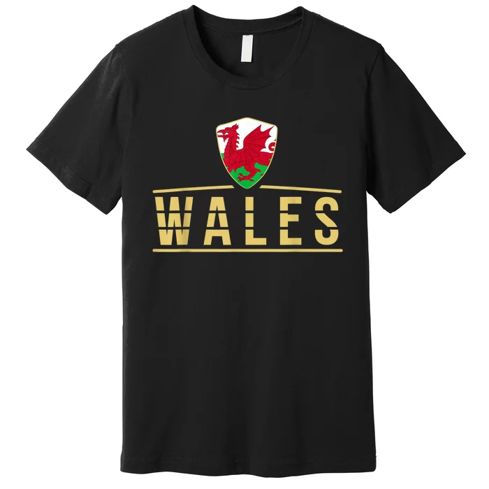 Wales Football Shirt Wales Soccer Jersey Proud Welsh Premium T-Shirt