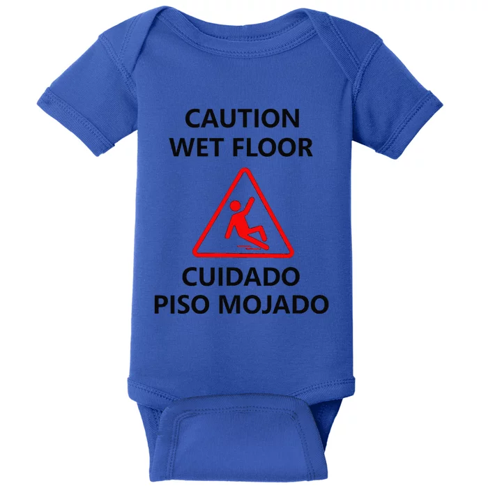 Wet Floor Sign Halloween Costume Idea Baby Bodysuit