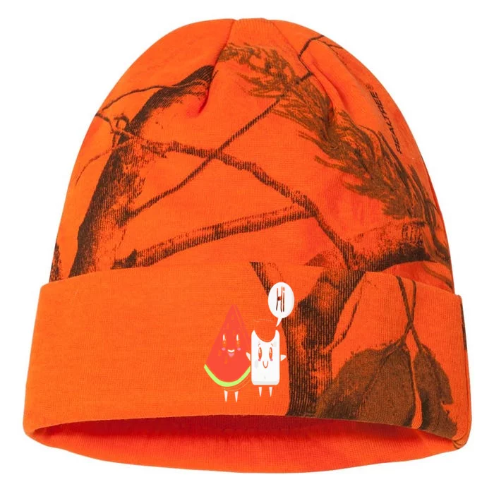 Watermelon Fruit Sugar Hi Funny Saying Quote Tropical Fruit Kati - 12in Camo Beanie