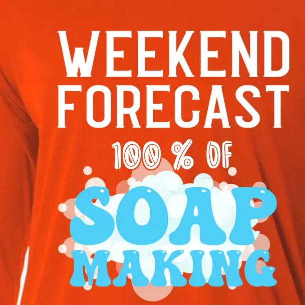 Weekend Forecast Soap Making Soap Maker Gift Cooling Performance Long Sleeve Crew