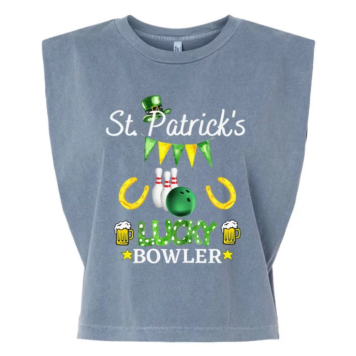 Womens FUNNY SAINT PATRICK'S DAY GIFT FOR WOMEN WHO LOVE BOWLING Garment-Dyed Women's Muscle Tee