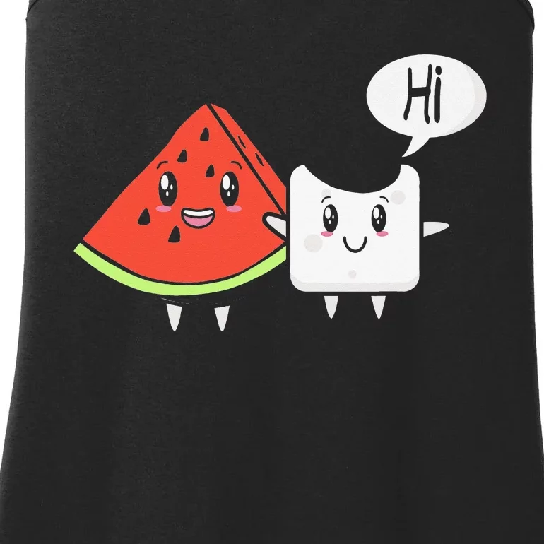 Watermelon Fruit Sugar Hi Funny Saying Quote Tropical Fruit Ladies Essential Tank