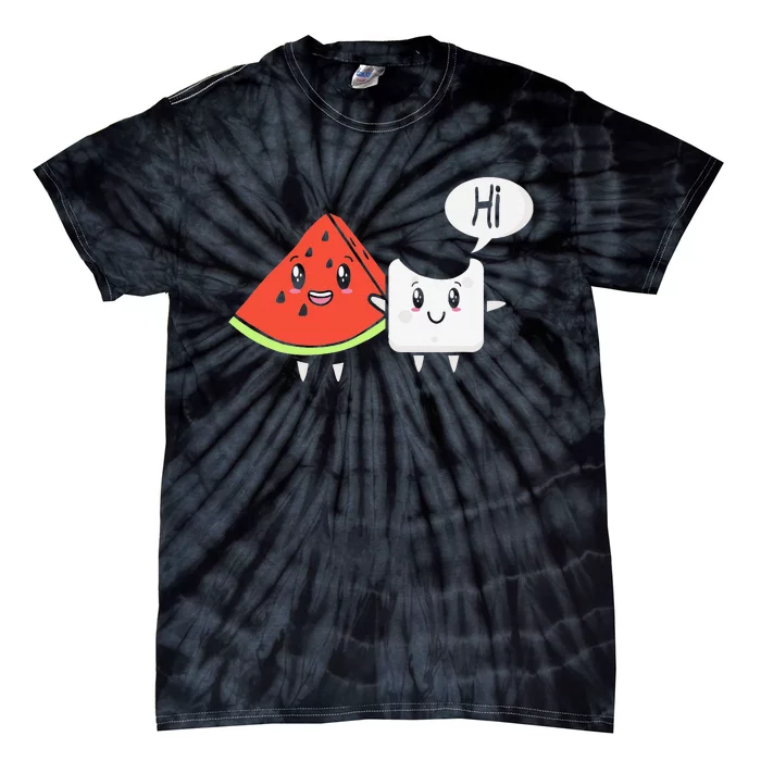 Watermelon Fruit Sugar Hi Funny Saying Quote Tropical Fruit Tie-Dye T-Shirt