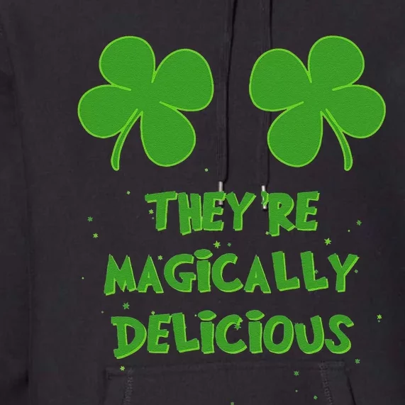 Womens Funny Shamrock Boobs Saint St. Patrick's Paddys Day Irish Premium Hoodie