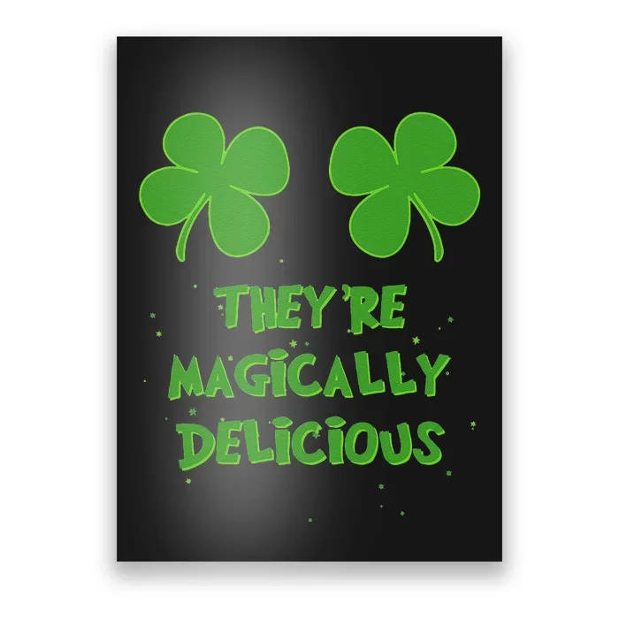 Womens Funny Shamrock Boobs Saint St. Patrick's Paddys Day Irish Poster