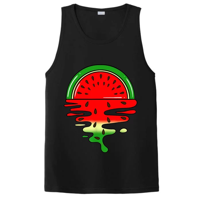 Watermelon Fruit Summer Sunset Performance Tank