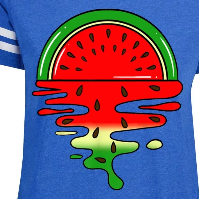 Watermelon Fruit Summer Sunset Enza Ladies Jersey Football T-Shirt