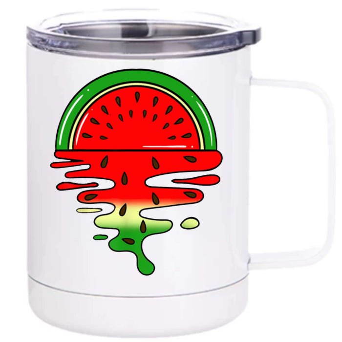 Watermelon Fruit Summer Sunset Front & Back 12oz Stainless Steel Tumbler Cup