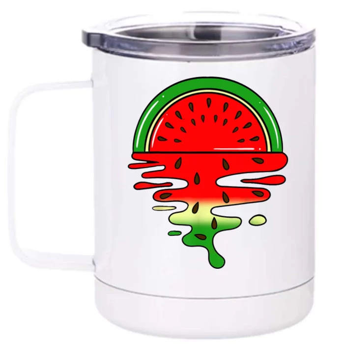 Watermelon Fruit Summer Sunset Front & Back 12oz Stainless Steel Tumbler Cup