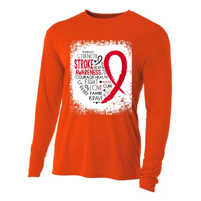 Women Fearless Strength Stroke Awareness Month Stroke Warrior Cooling Performance Long Sleeve Crew