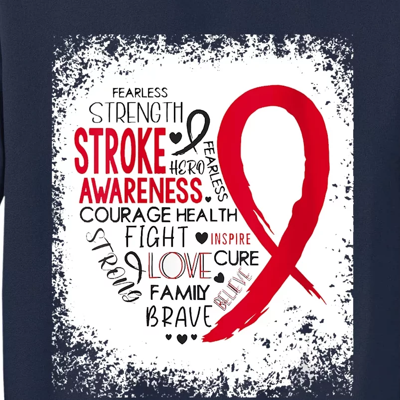 Women Fearless Strength Stroke Awareness Month Stroke Warrior Tall Sweatshirt