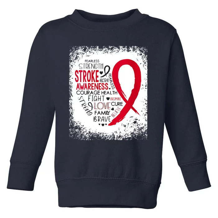 Women Fearless Strength Stroke Awareness Month Stroke Warrior Toddler Sweatshirt