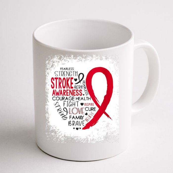 Women Fearless Strength Stroke Awareness Month Stroke Warrior Front & Back Coffee Mug