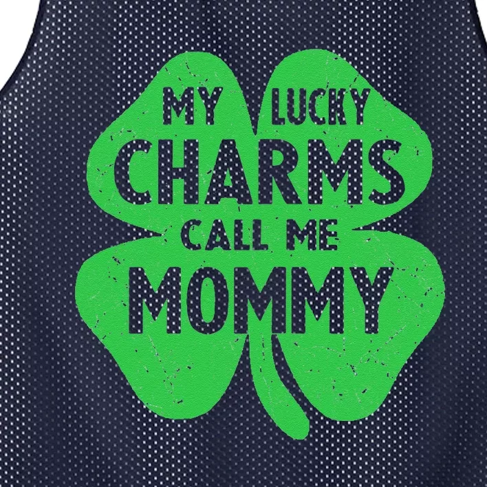 Womens Funny St Patricks Day Shamrock My Funny Call Me Mommy Funny Mesh Reversible Basketball Jersey Tank