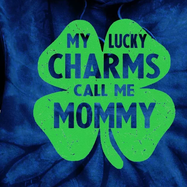 Womens Funny St Patricks Day Shamrock My Funny Call Me Mommy Funny Tie Dye Hoodie