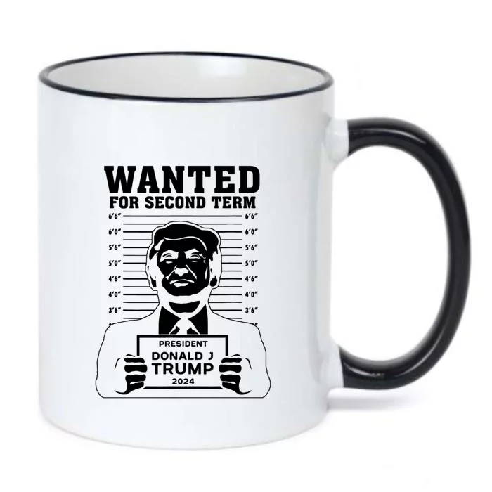 Wanted For Second Term President Donald Trump 2024 Black Color Changing Mug