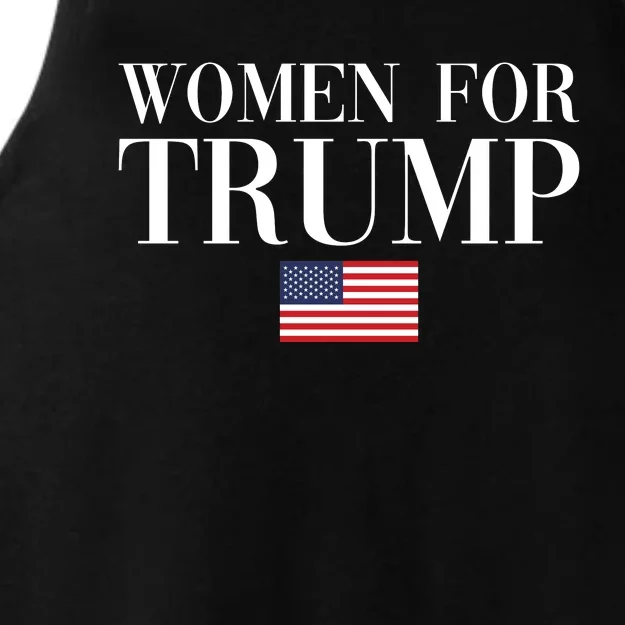 Women For Trump American Flag Ladies Tri-Blend Wicking Tank