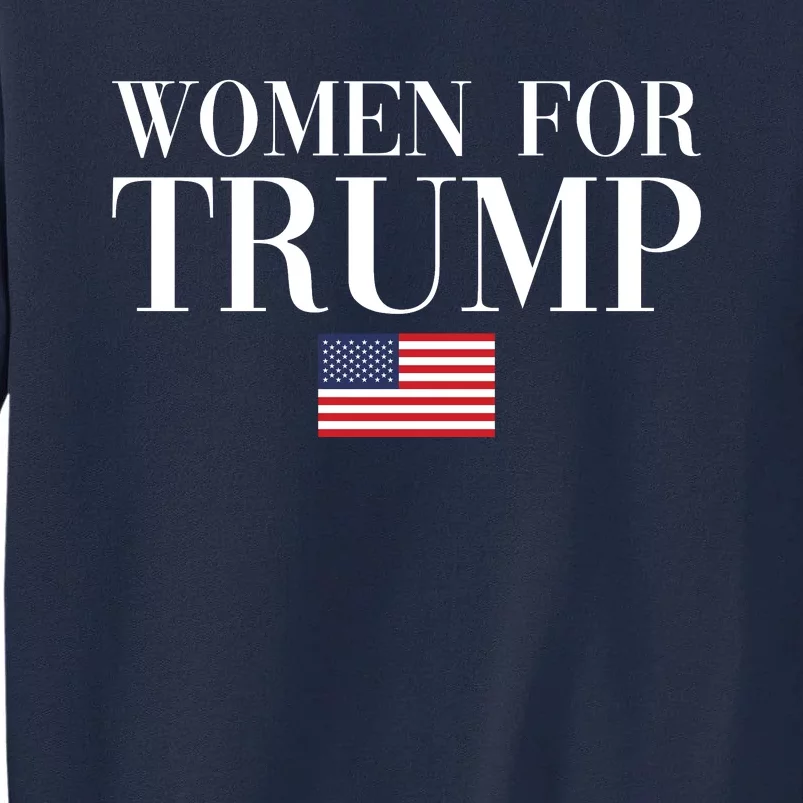 Women For Trump American Flag Tall Sweatshirt