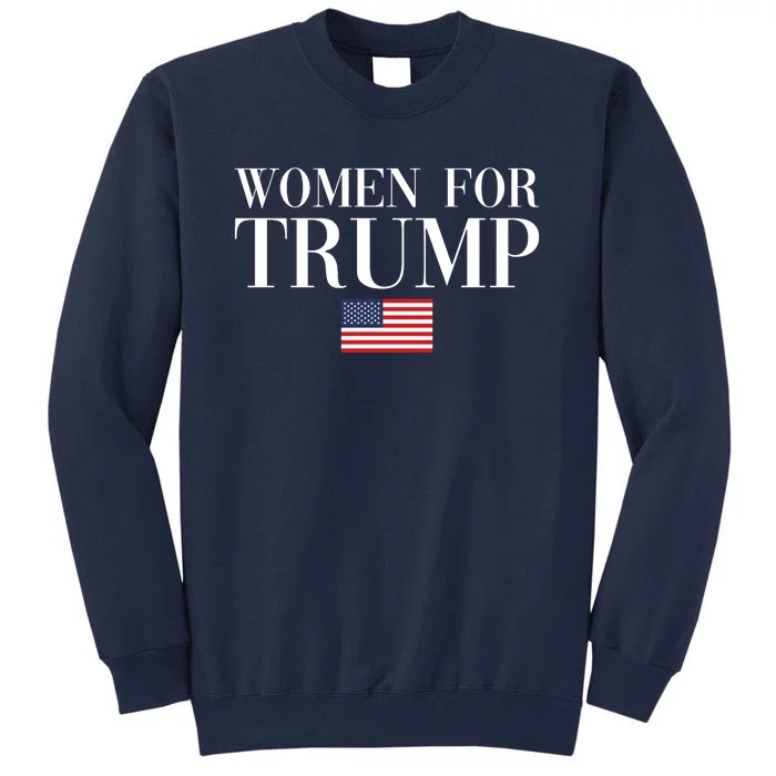 Women For Trump American Flag Tall Sweatshirt