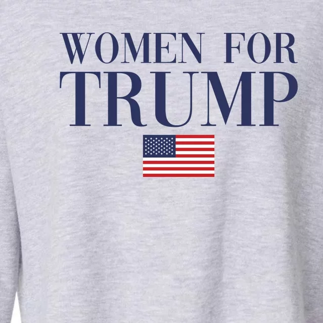 Women For Trump American Flag Cropped Pullover Crew