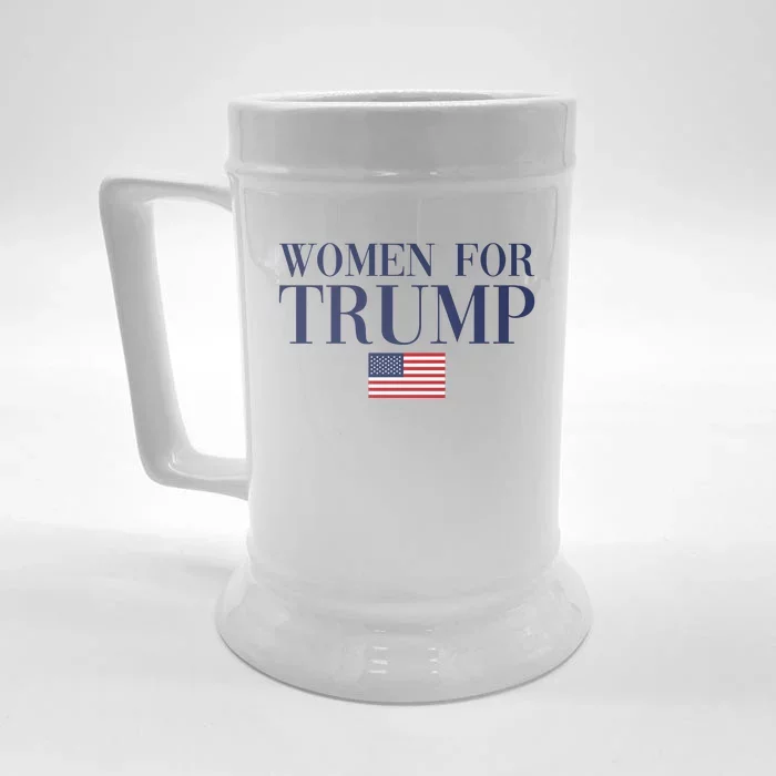 Women For Trump American Flag Front & Back Beer Stein