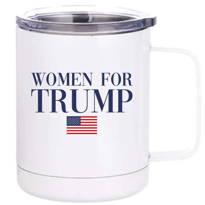 Women For Trump American Flag Front & Back 12oz Stainless Steel Tumbler Cup