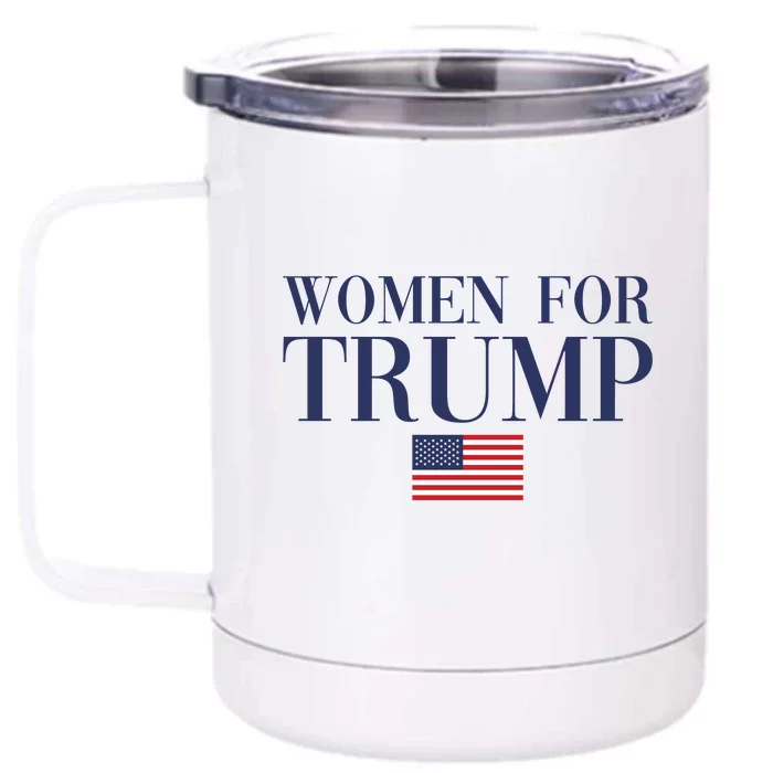 Women For Trump American Flag Front & Back 12oz Stainless Steel Tumbler Cup