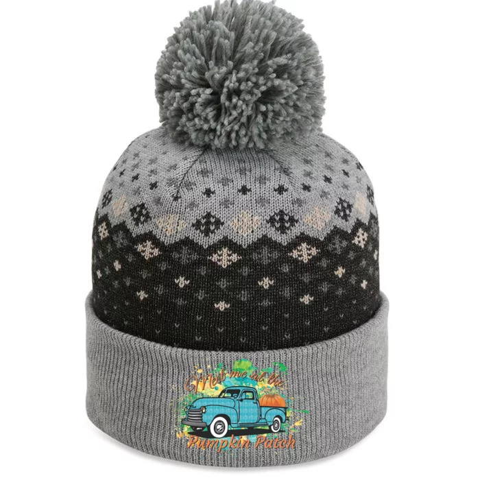 Watercolor Farm Truck Meet Me At The Pumpkin Patch Gift The Baniff Cuffed Pom Beanie