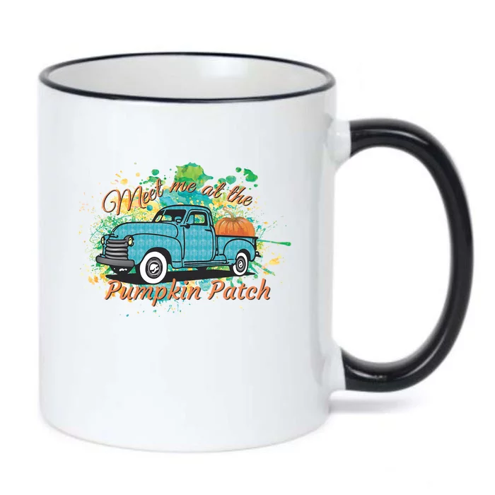 Watercolor Farm Truck Meet Me At The Pumpkin Patch Gift Black Color Changing Mug