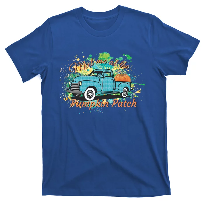 Watercolor Farm Truck Meet Me At The Pumpkin Patch Gift T-Shirt