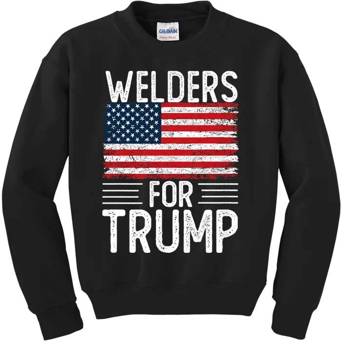 Welders For Trump 2024 President Election 2024 Kids Sweatshirt