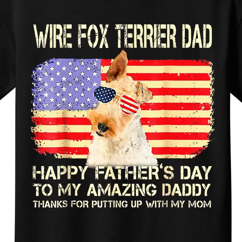 Wire Fox Terrier Dad Happy Fathers Day To My Kids T-Shirt