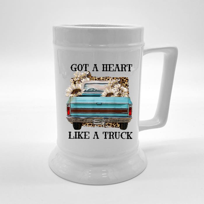 Western Farm Truck I Got A Heart Like A Truck Front & Back Beer Stein