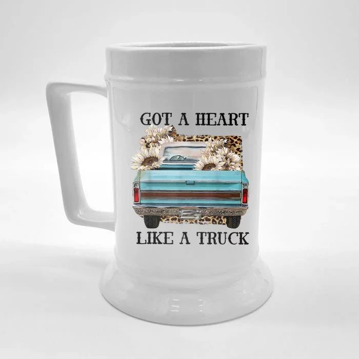 Western Farm Truck I Got A Heart Like A Truck Front & Back Beer Stein