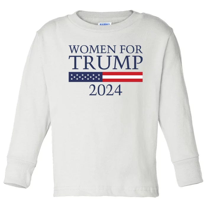 Women For Trump 2024 Toddler Long Sleeve Shirt