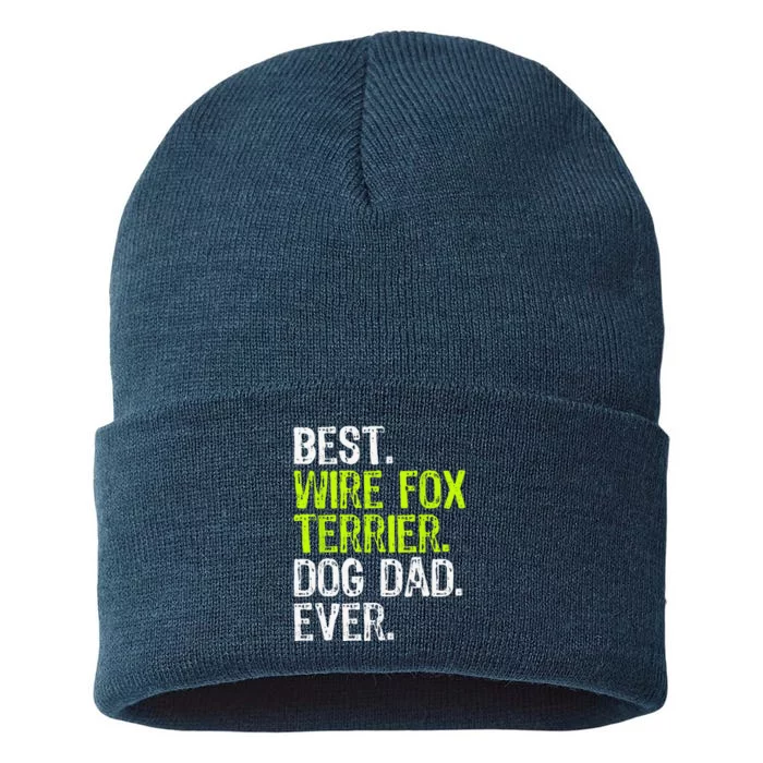 Wire Fox Terrier Dog Dad Fathers Day Dog Lovers Sustainable Knit Beanie