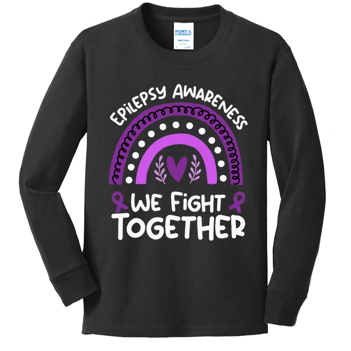 We Fight Together Epilepsy Awareness Epilepsy Kids Long Sleeve Shirt