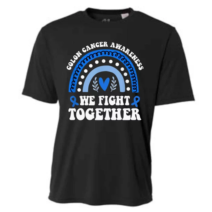 We Fights Together Rainbow Retro Colon Cancer Awareness Gift Cooling Performance Crew T-Shirt