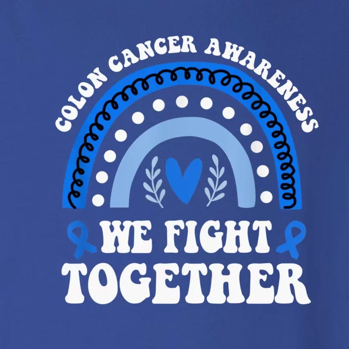 We Fights Together Rainbow Retro Colon Cancer Awareness Gift Toddler Long Sleeve Shirt