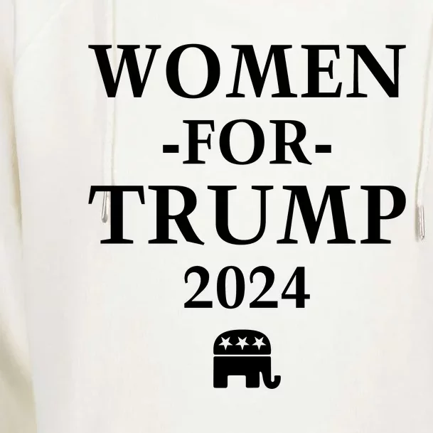 Women For Trump 2024 Womens Funnel Neck Pullover Hood