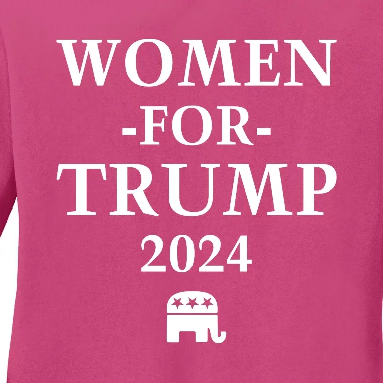 Women For Trump 2024 Ladies Long Sleeve Shirt