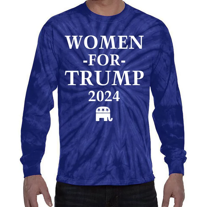 Women For Trump 2024 Tie-Dye Long Sleeve Shirt