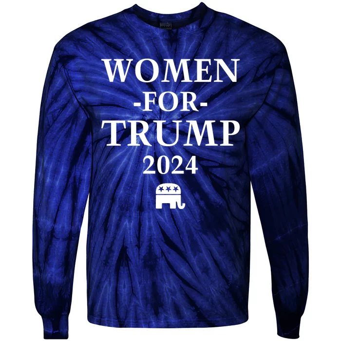 Women For Trump 2024 Tie-Dye Long Sleeve Shirt